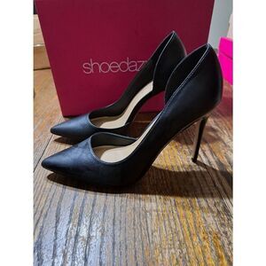 New 9 Shoe Dazzle Black AnnaKay Stiletto Pump High Heel Dress Shoes